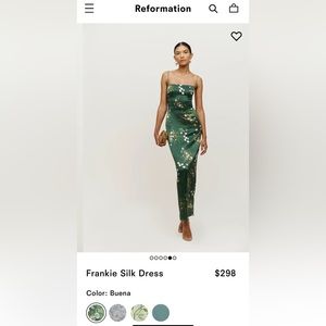 Reformation Frankie Silk Dress in color Buena, size 0.